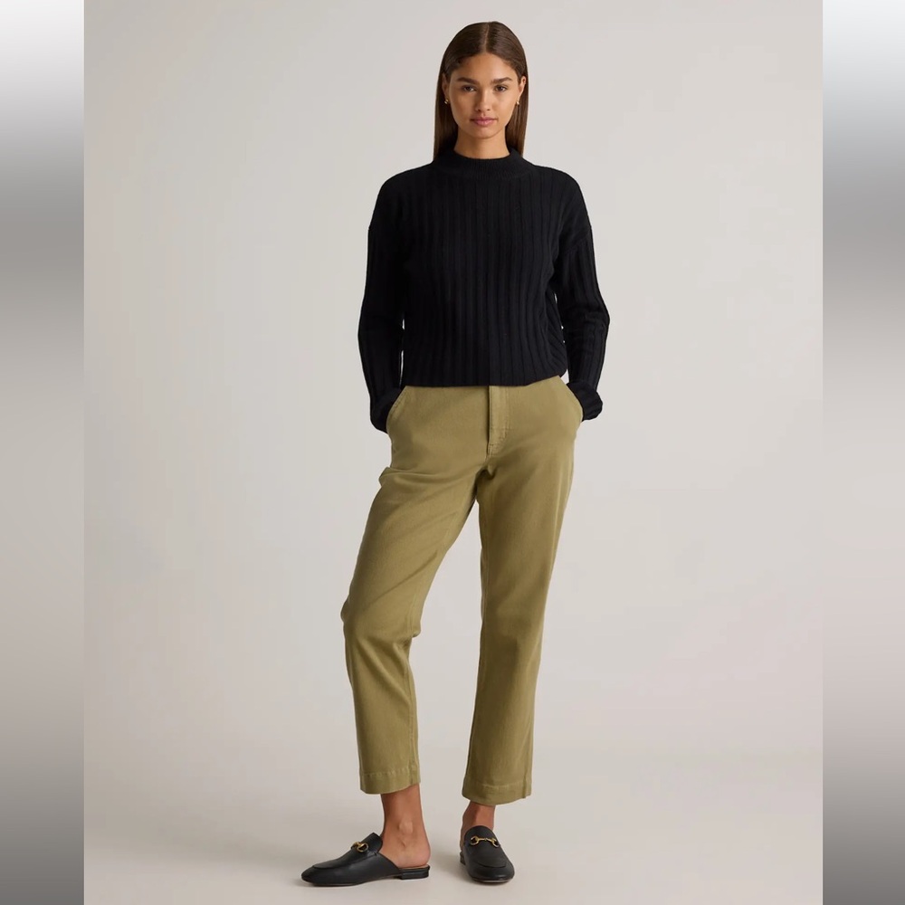 Quince Organic Stretch Cotton Twill Cropped Pants